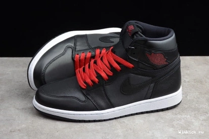 - RETRO BLACK RED 1 JORDAN HIGH SATIN GYM 0925